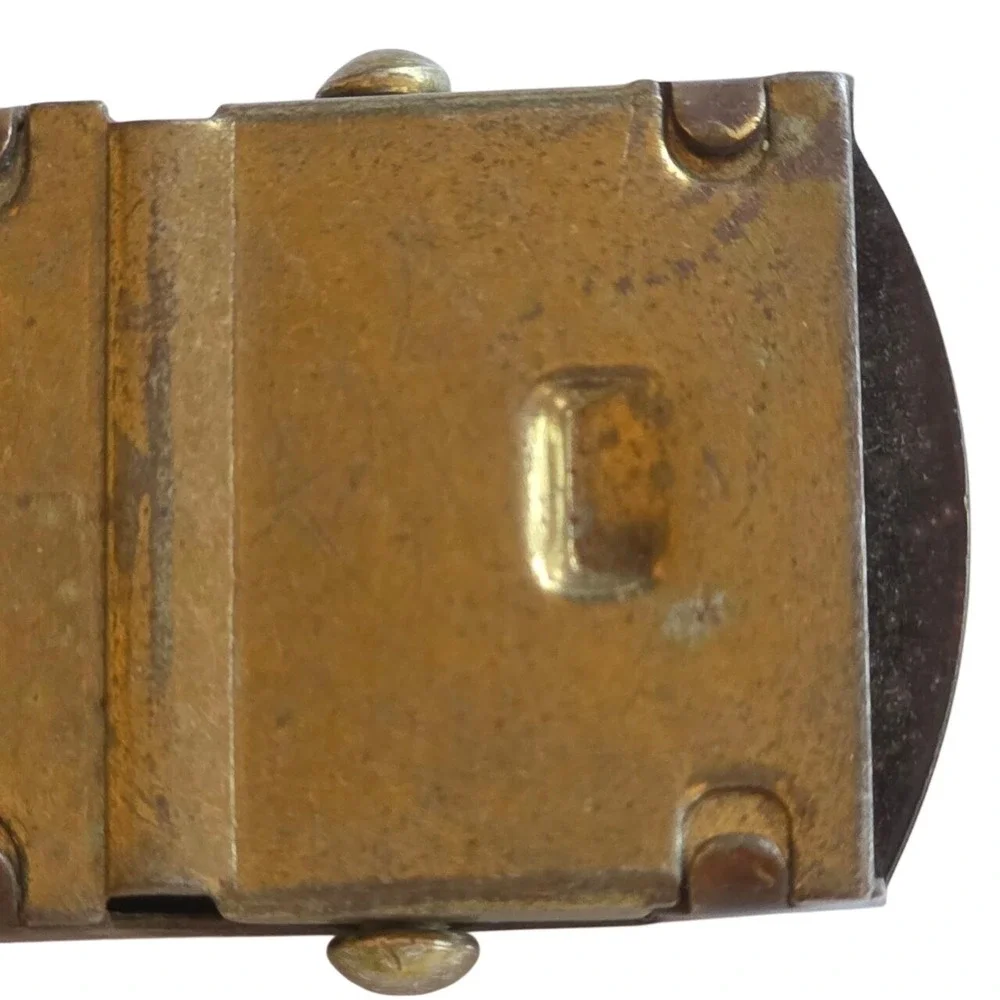 Vintage Lee Heavy Duty Belt Buckle Brass Tone Metal Adjustable Strap‎ Loop